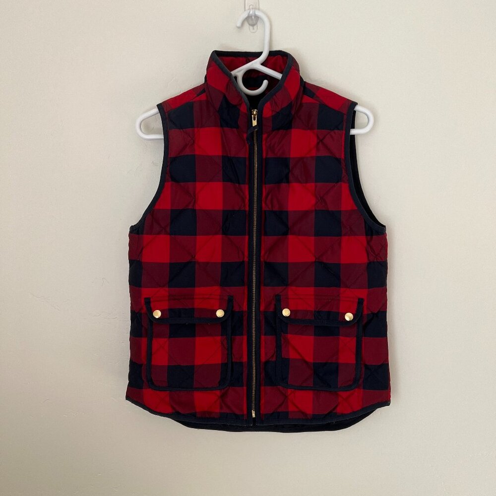 J.Crew Buffalo Check Puffer Vest